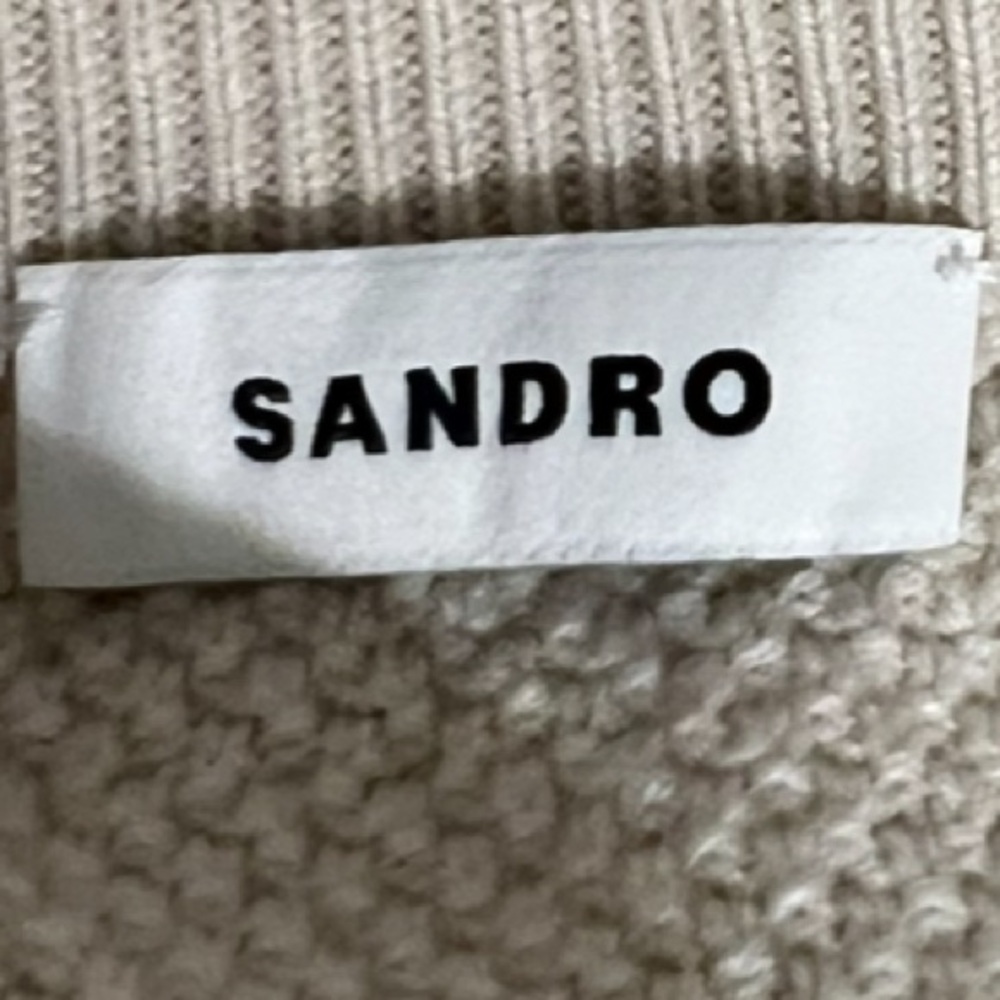 SANDRO. EUC. Quiet Luxury. Beautiful Longsleeve waffle knit sweater. Oatmeal. M. - Picture 4 of 13